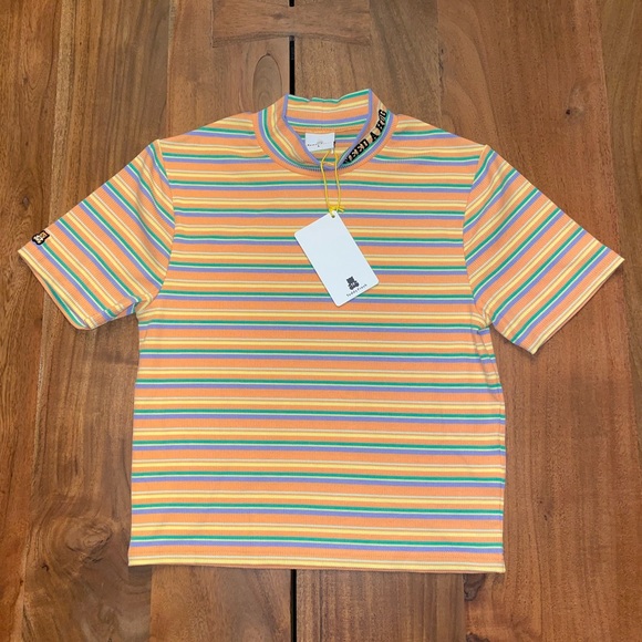 Teddy Fresh Tops - Teddy Fresh WOMEN'S RIB MOCKNECK ORANGE NWT